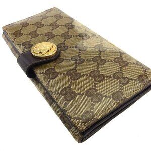 GUCCI Purse Beige brown gold Women 190350 Authentic secondhand